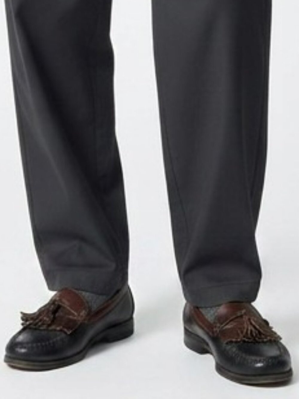 Duck Head Mens Size 9.5 M Black Brown All Leather Tassel Kiltie Loafers Shoes